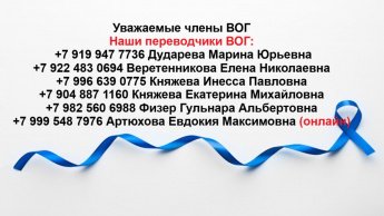 Информация действующих переводчиков ВОГ. 2025г. 